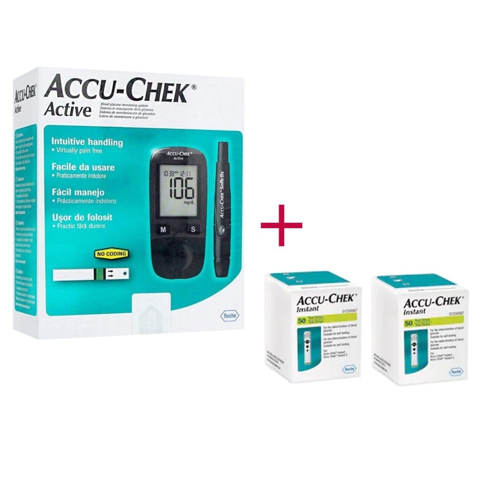 Roche Accu-Chek Active Şeker Ölçüm Cihazı + 100 Adet 2 Kutu Strip