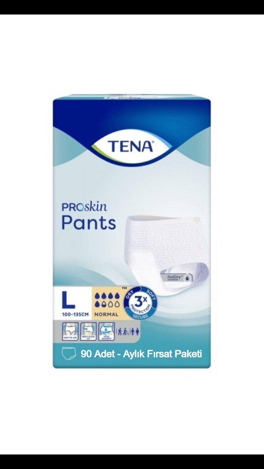 Tena Pants Normal (5.5 Damla) L Beden Kilotlu Hasta Bezi 90 Adet