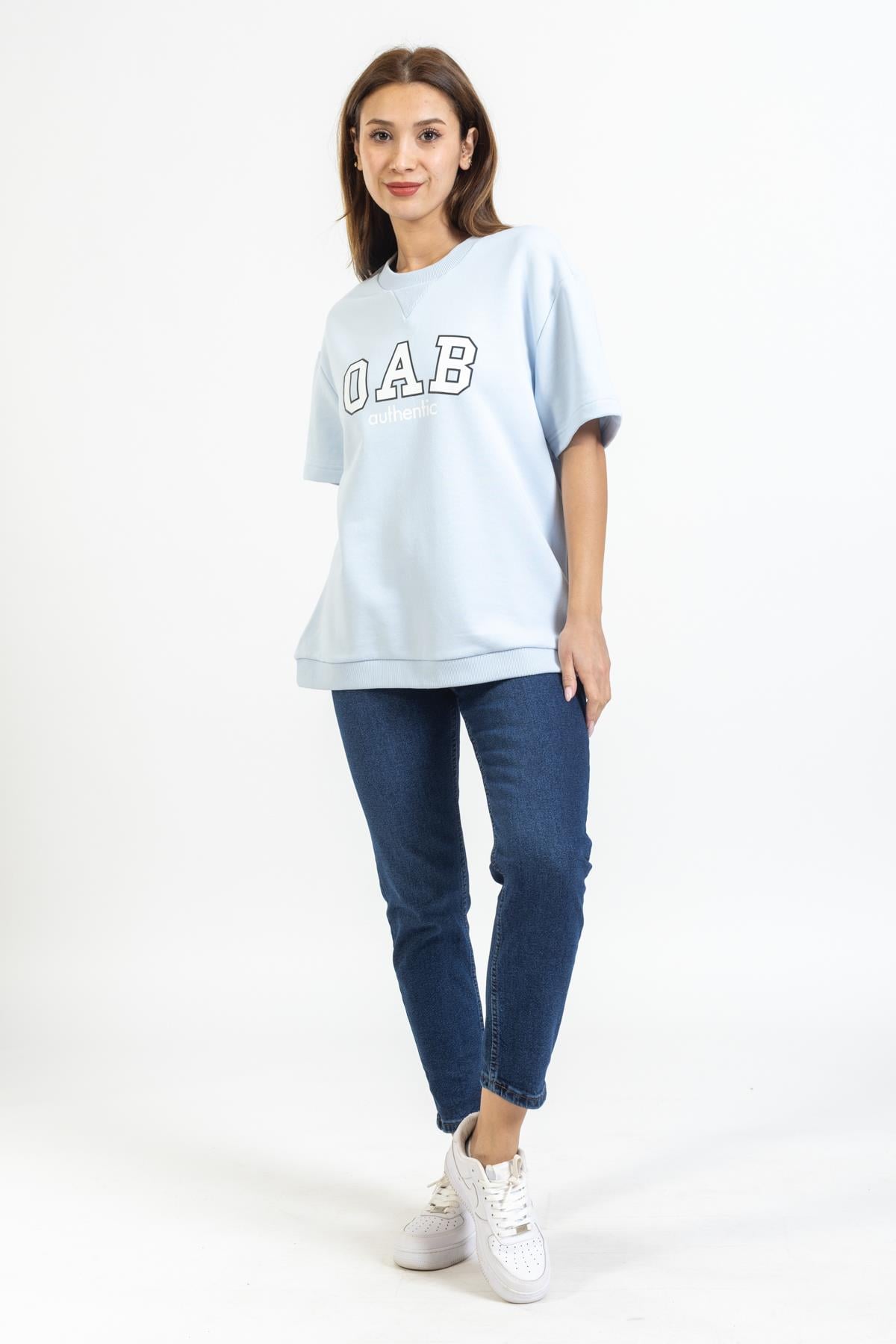 Brs Unisex O Yaka O A B Baskılı K.Kol Sweat 23y Kso MAVİ