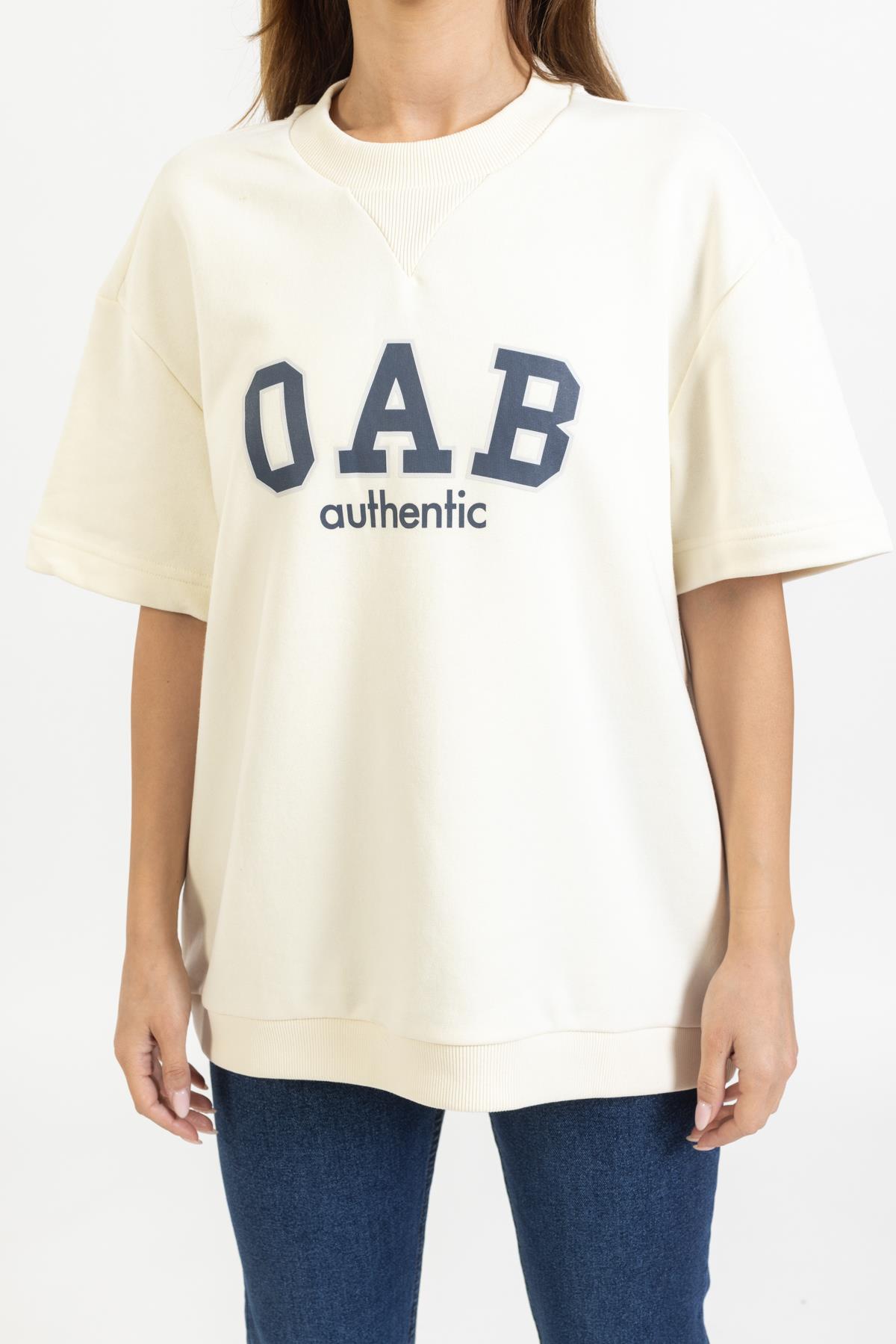 Brs Unisex O Yaka O A B Baskılı K.Kol Sweat 23y Kso KREM