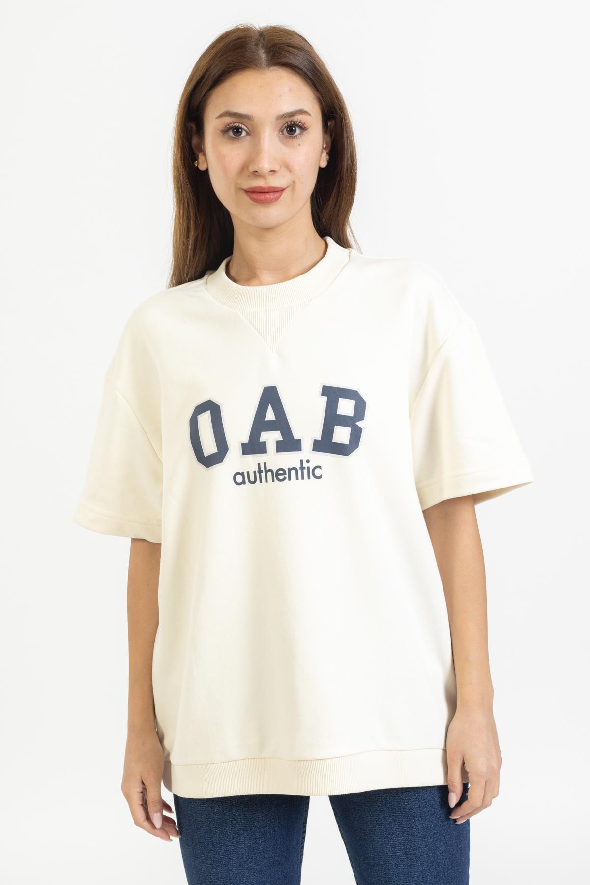 Brs Unisex O Yaka O A B Baskılı K.Kol Sweat 23y Kso KREM