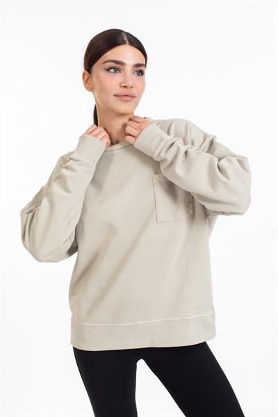Clo 0 Yaka Uzun Kol Sweat MİNT YEŞİLİ