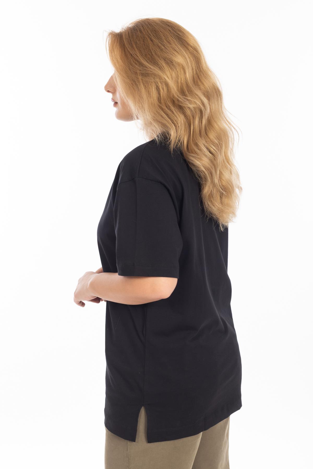 İpk Unisex Düz Basıc K.Kol Tshırt 25y Cu SİYAH