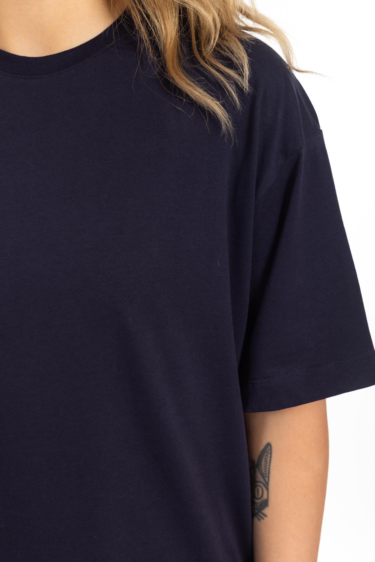 İpk Unisex Düz Basıc K.Kol Tshırt 25y Cu LACİVERT