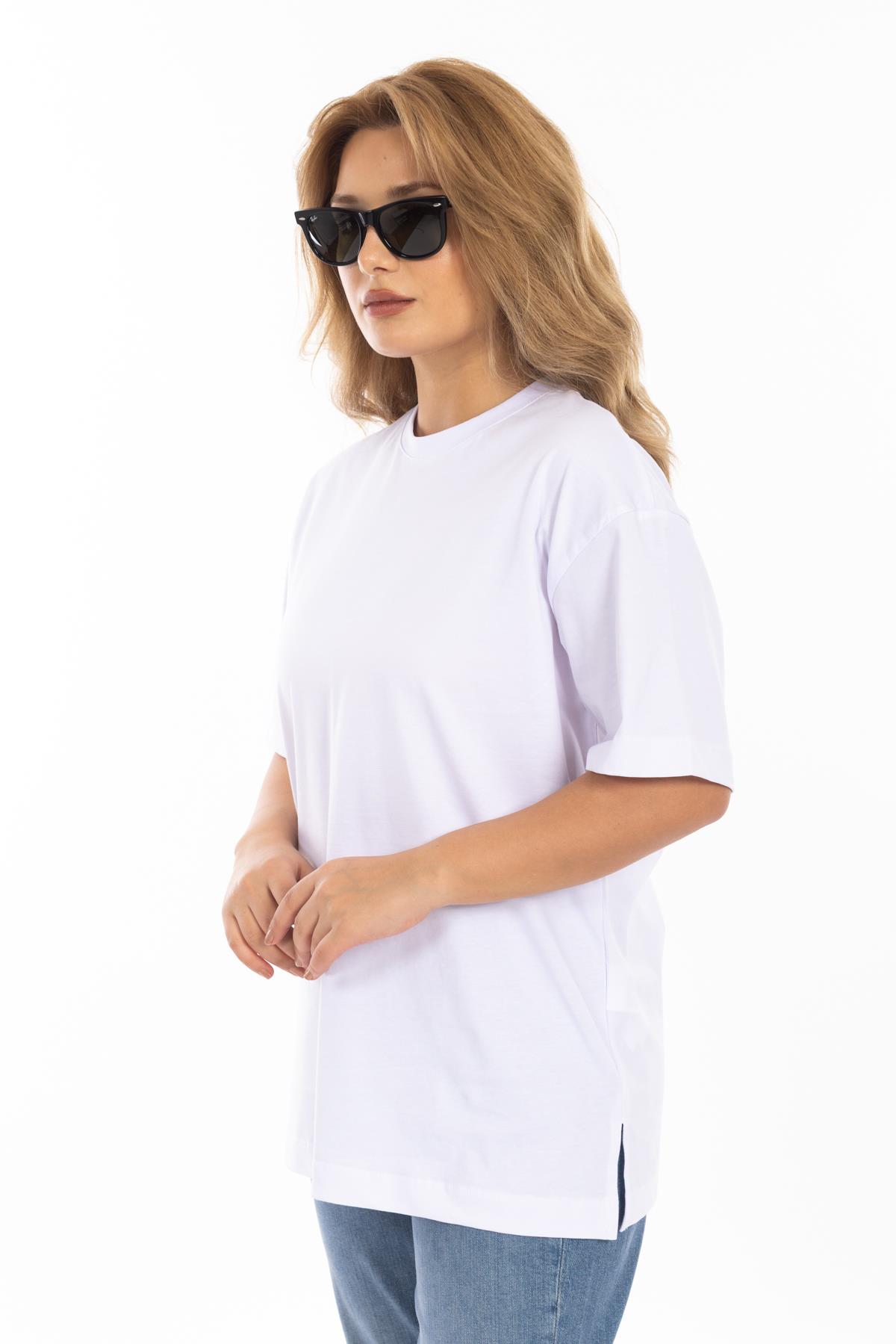 İpk Unisex Düz Basıc K.Kol Tshırt 25y Cu Beyaz