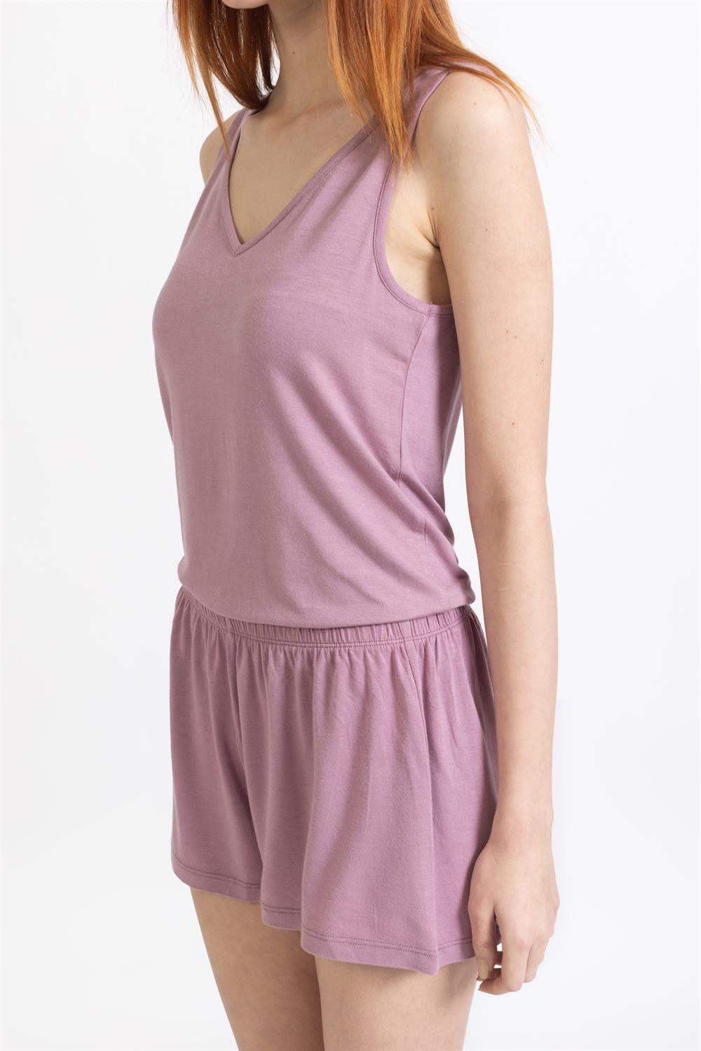 Ja Bayan Askılı Şortlu Pijama Takımı LİLA