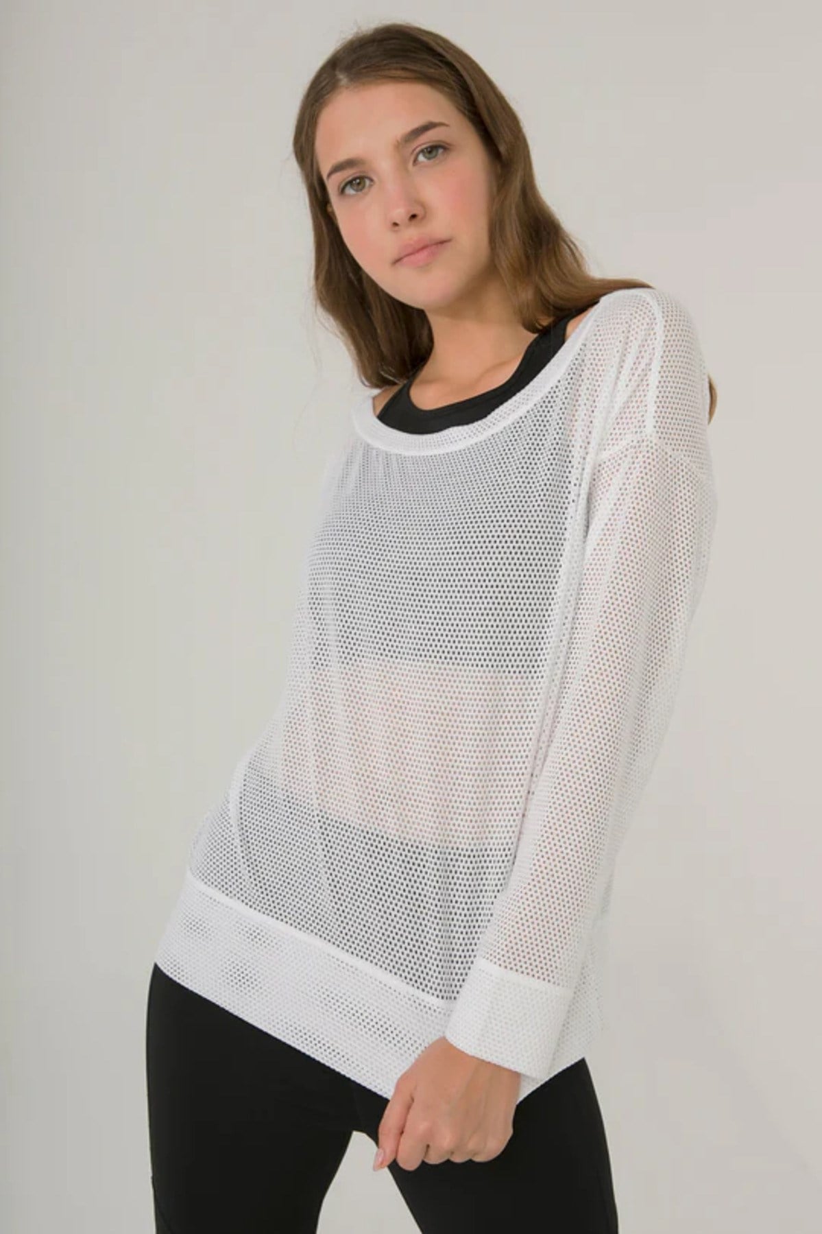 Kemı Bayan O Yaka Fileli U.Kol Tshırt 26y Kmı Beyaz