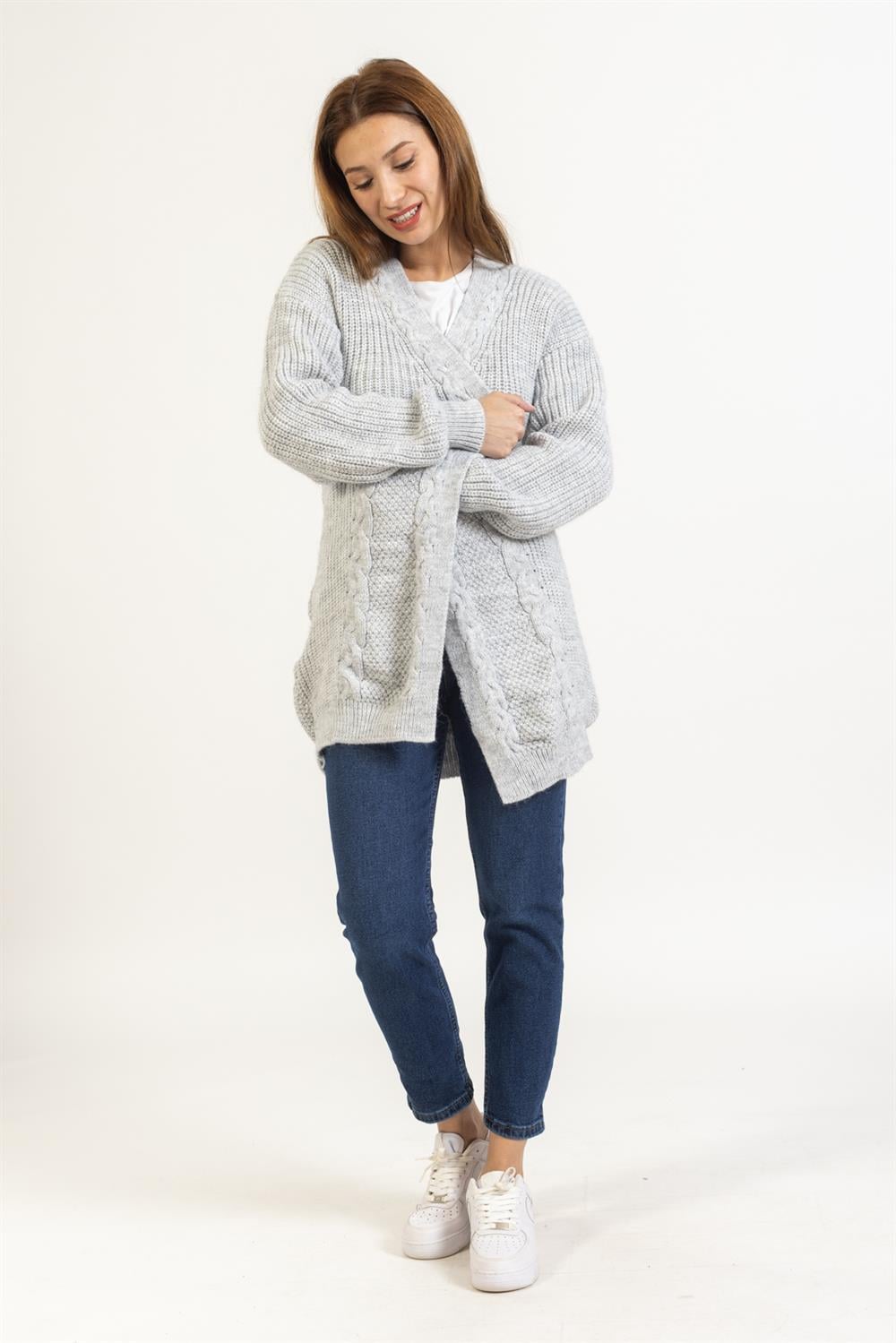 Ms Bayan Örme Hırka Tpş GRİ