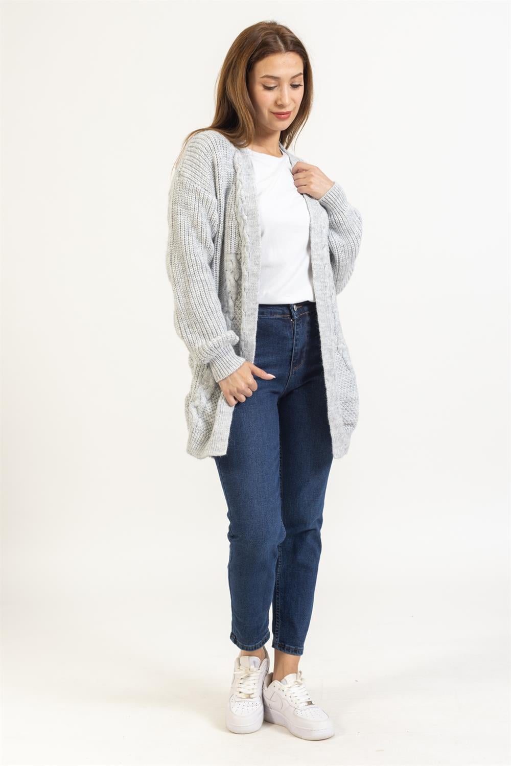 Ms Bayan Örme Hırka Tpş GRİ