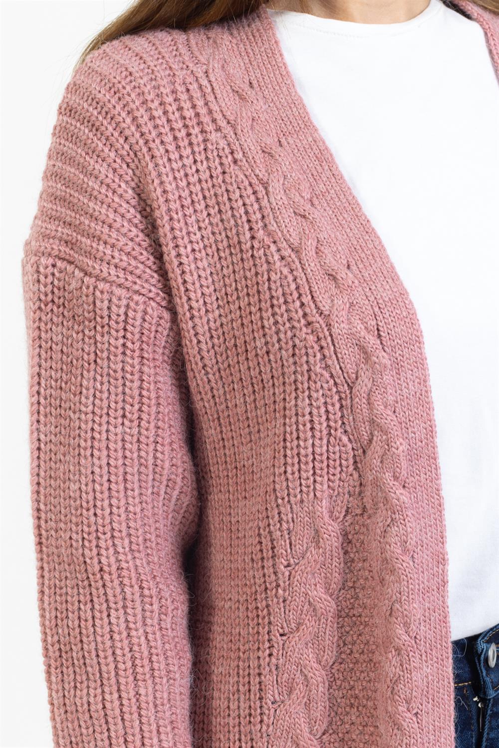 Ms Bayan Örme Hırka Tpş GÜL KURUSU