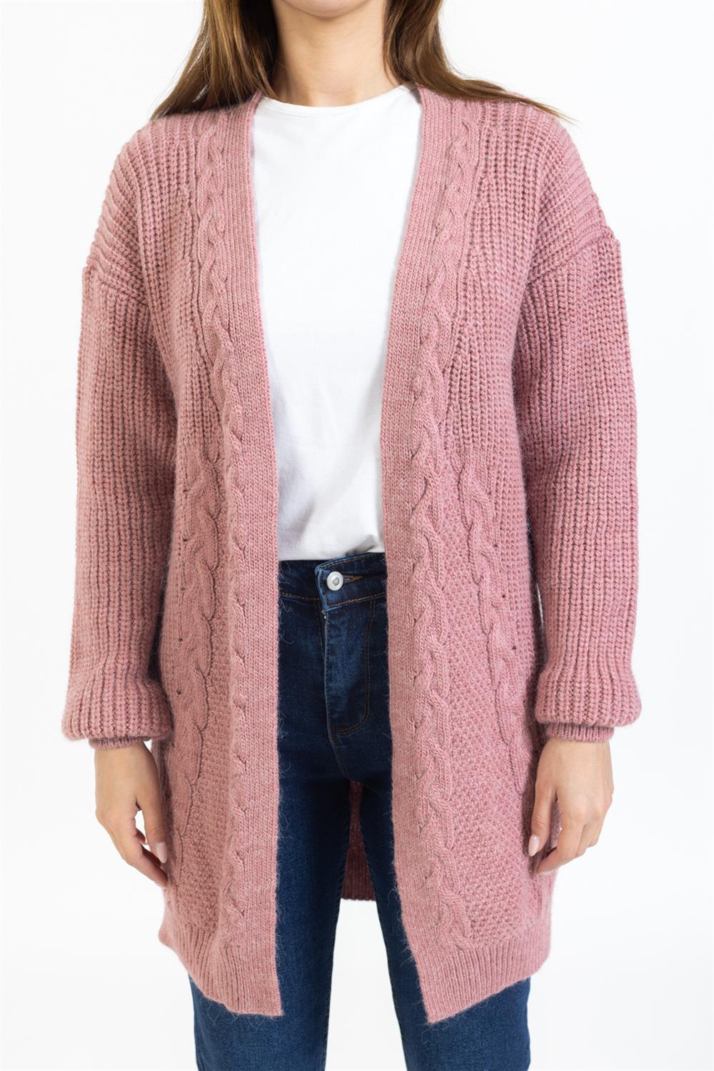 Ms Bayan Örme Hırka Tpş GÜL KURUSU