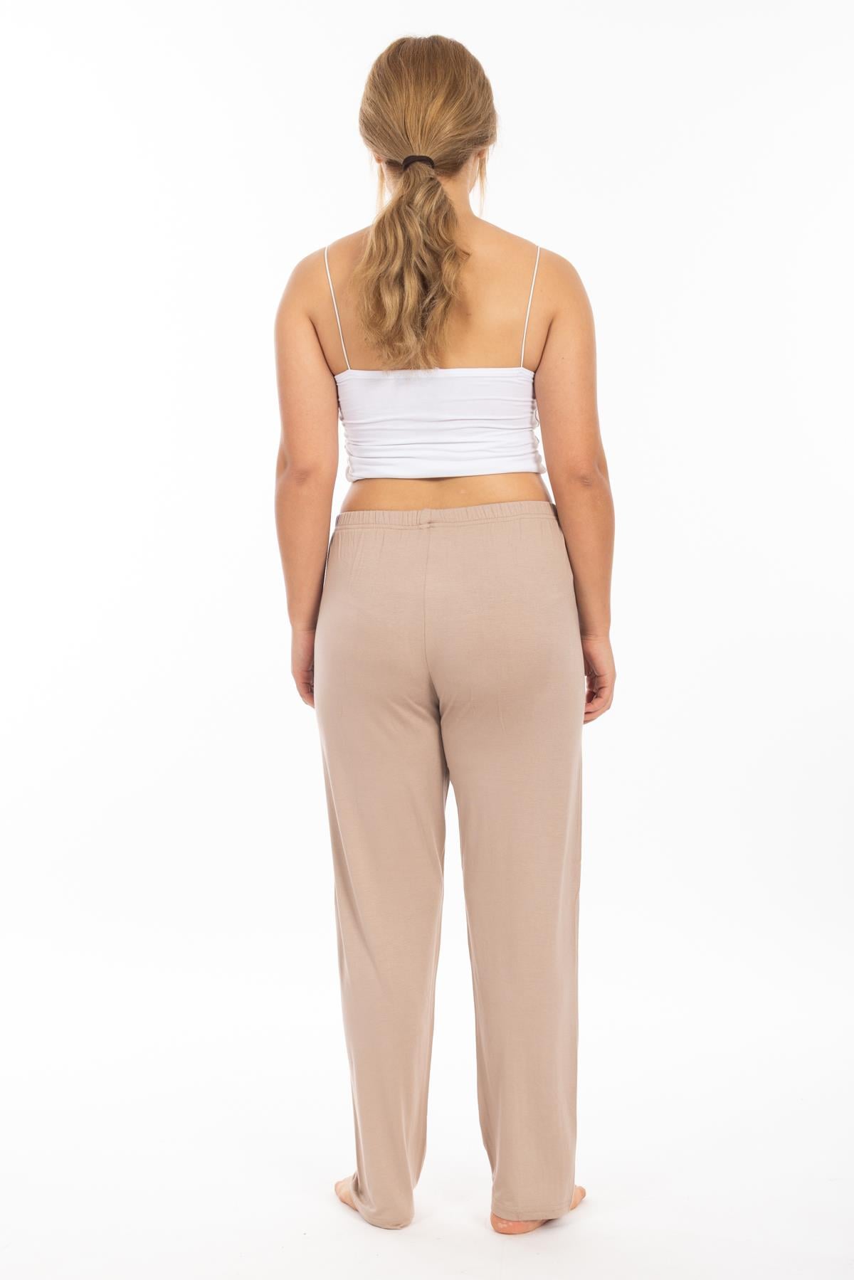 Ms Bayan Viskon Pijama Tek Alt 25y Evm BEJ
