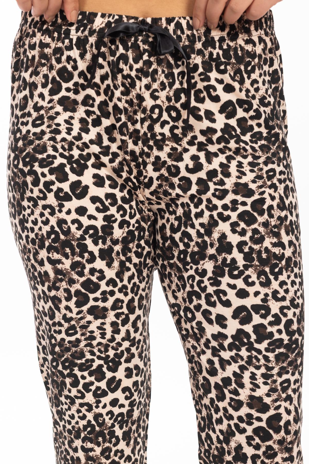 Ms Bayan Viskon Pijama Tek Alt 25y Evm LEOPAR
