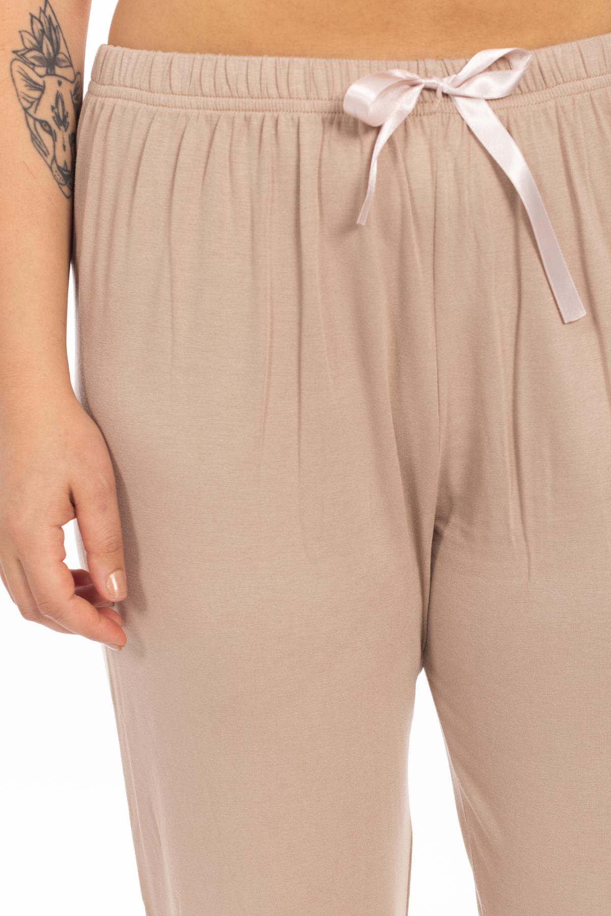 Ms Bayan Viskon Pijama Tek Alt 25y Evm BEJ