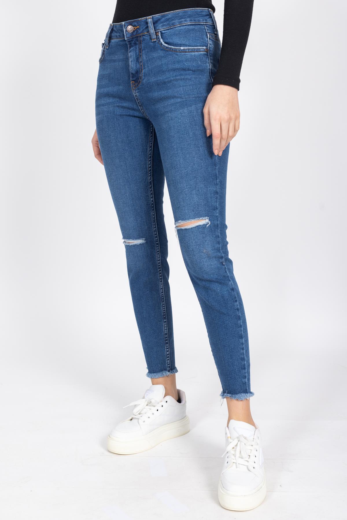 New Loık Bayan Kot Pantolon 18y Kso Koyu Mavi