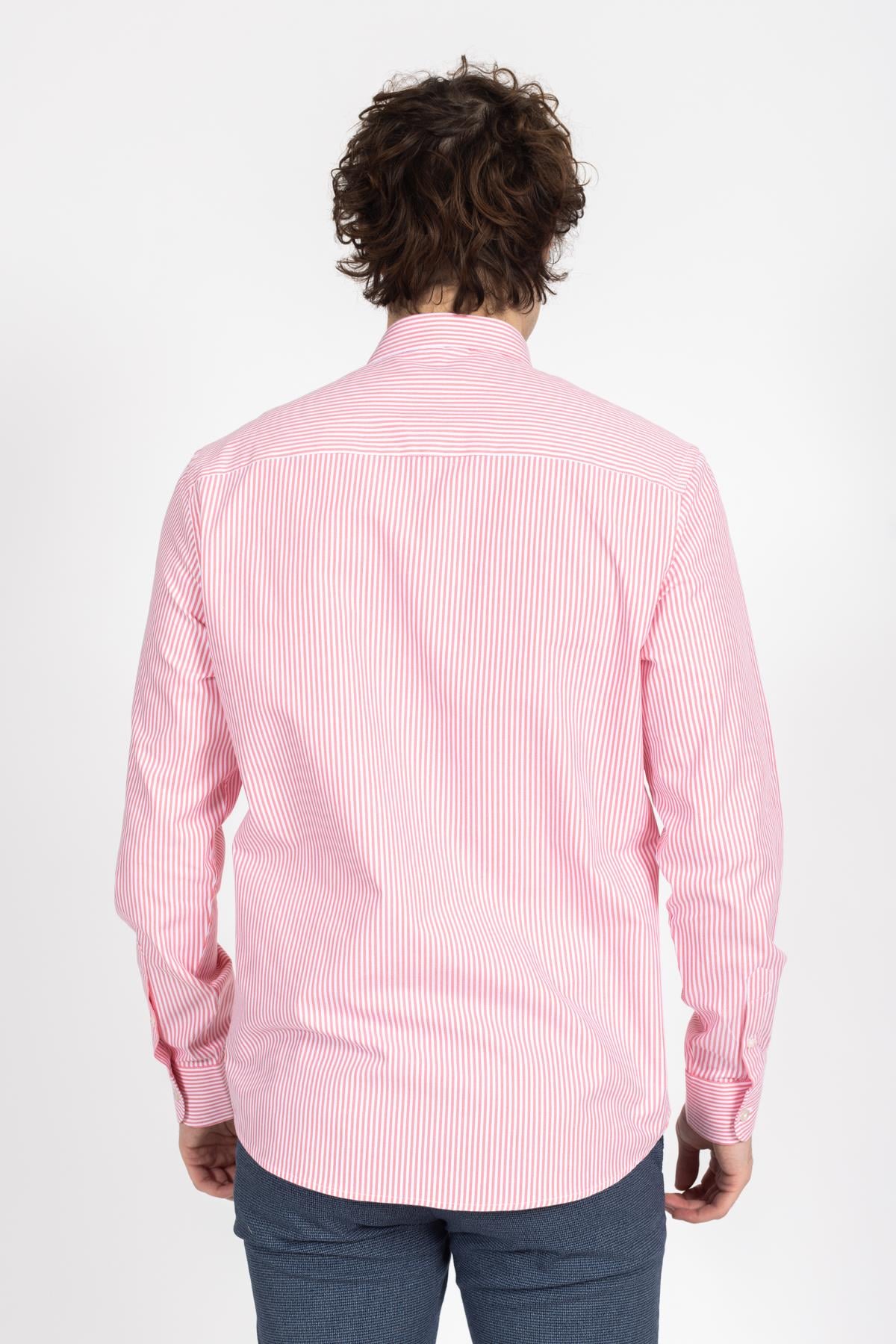 North Saıls Erkek U.kol Gömlek 24y Kso Beyaz Pembe Çizgili