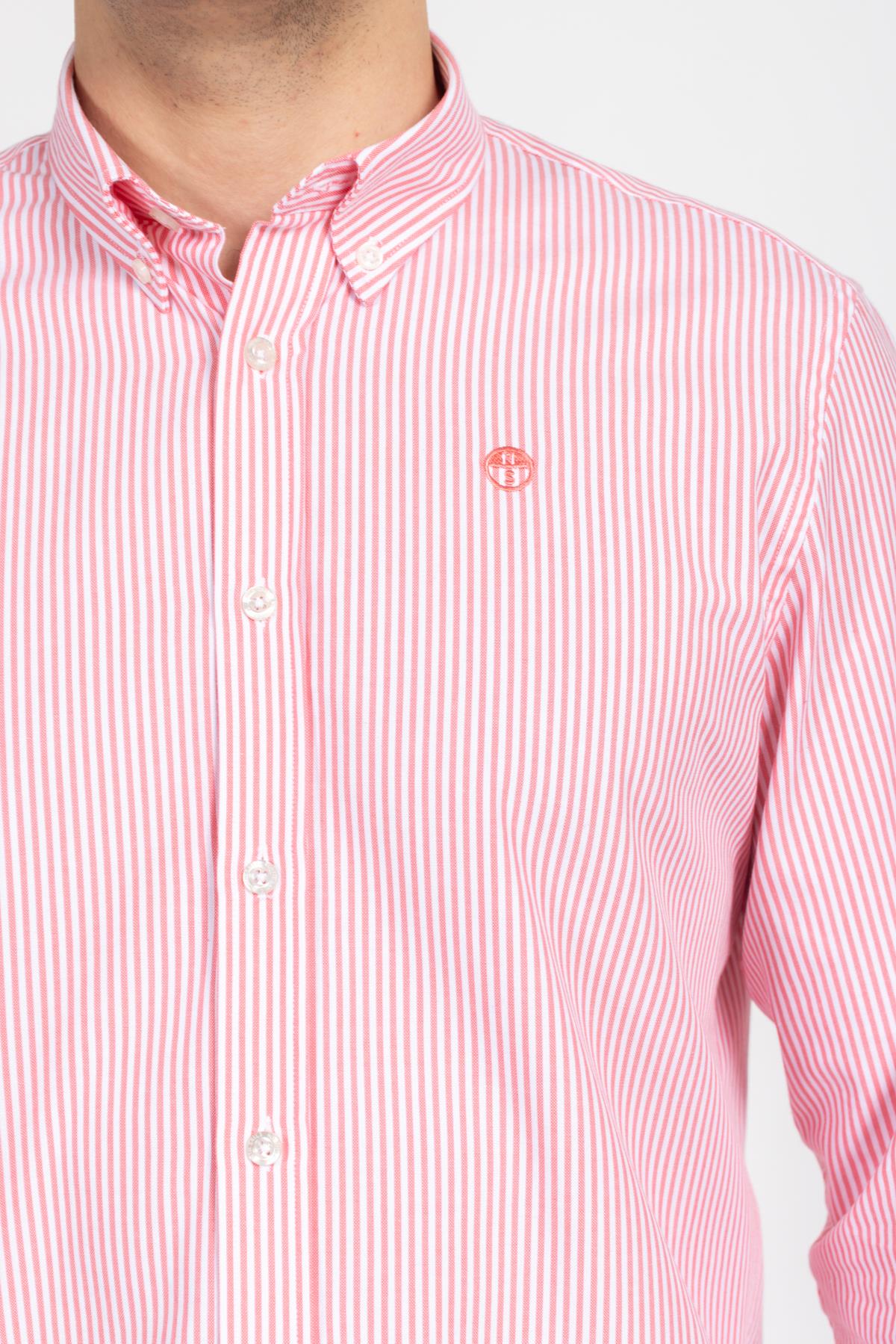 North Saıls Erkek U.kol Gömlek 24y Kso Beyaz Pembe Çizgili