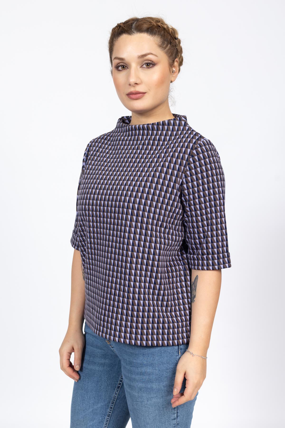 Opus Kadın O Yaka K.Kol Sweat 24k Ptk Mavi Kahve