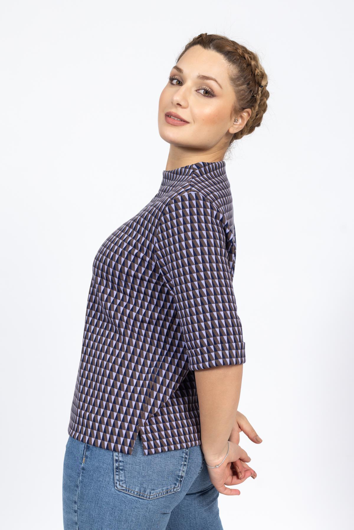 Opus Kadın O Yaka K.Kol Sweat 24k Ptk Mavi Kahve