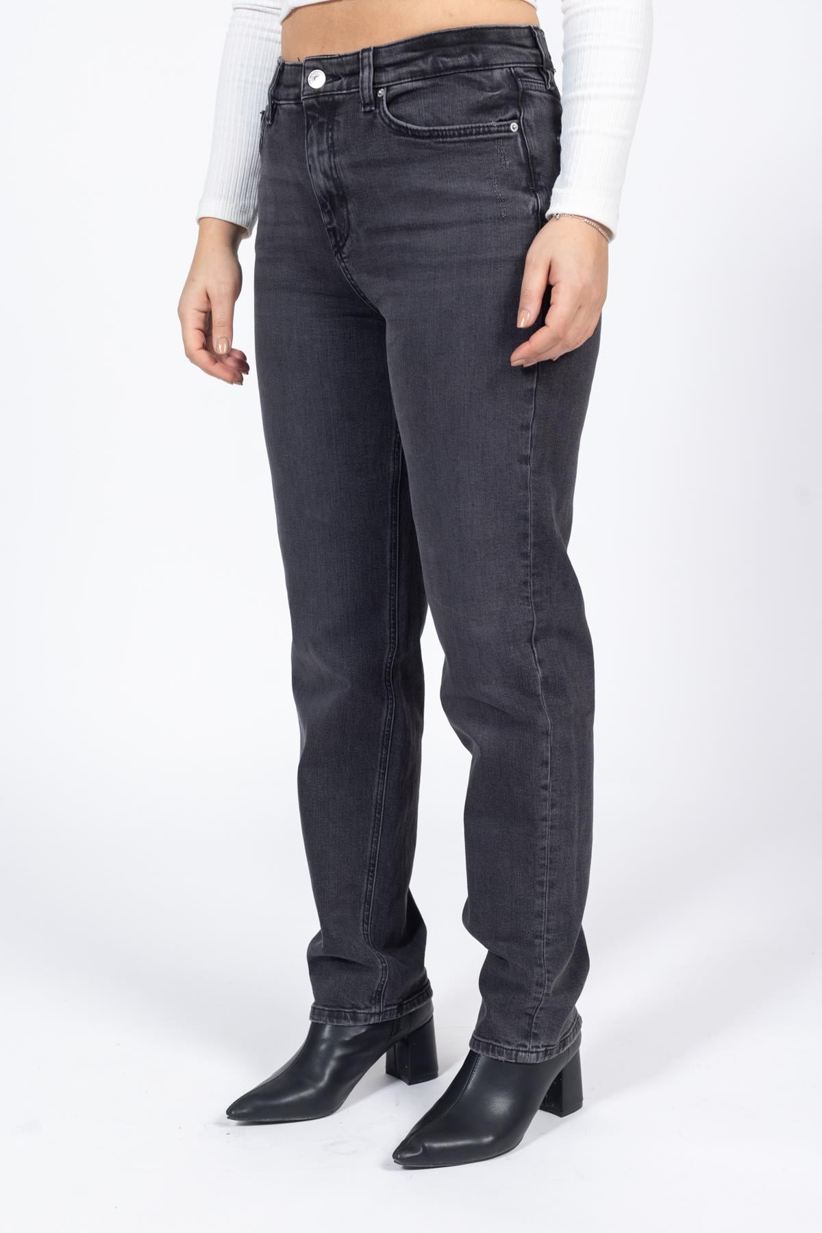 PANTOLON M&S 20K KOT BOYFRIEND REGULAR BAYAN (KSO) GRİ