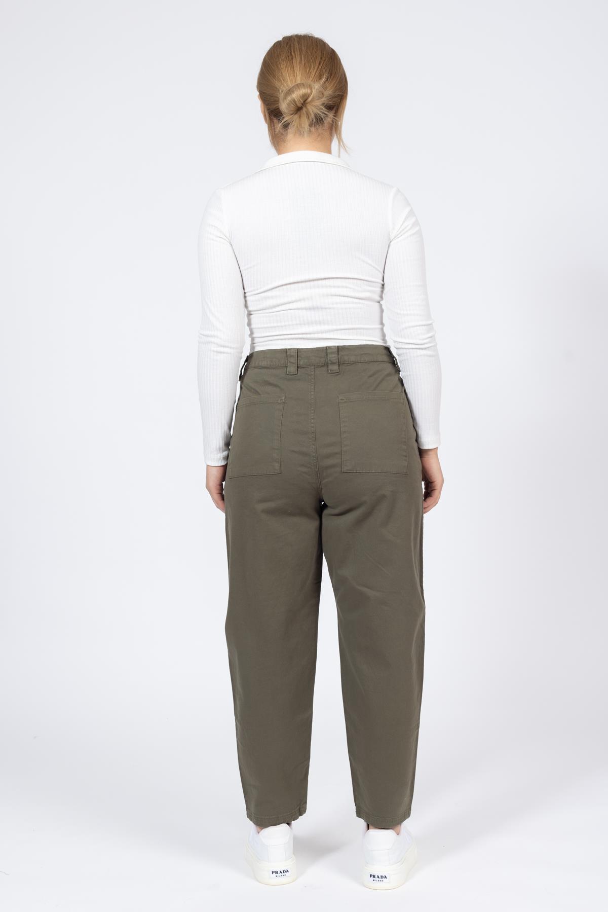 Reserved Gabardin Kanvas Pantolon 24y kso YEŞİL