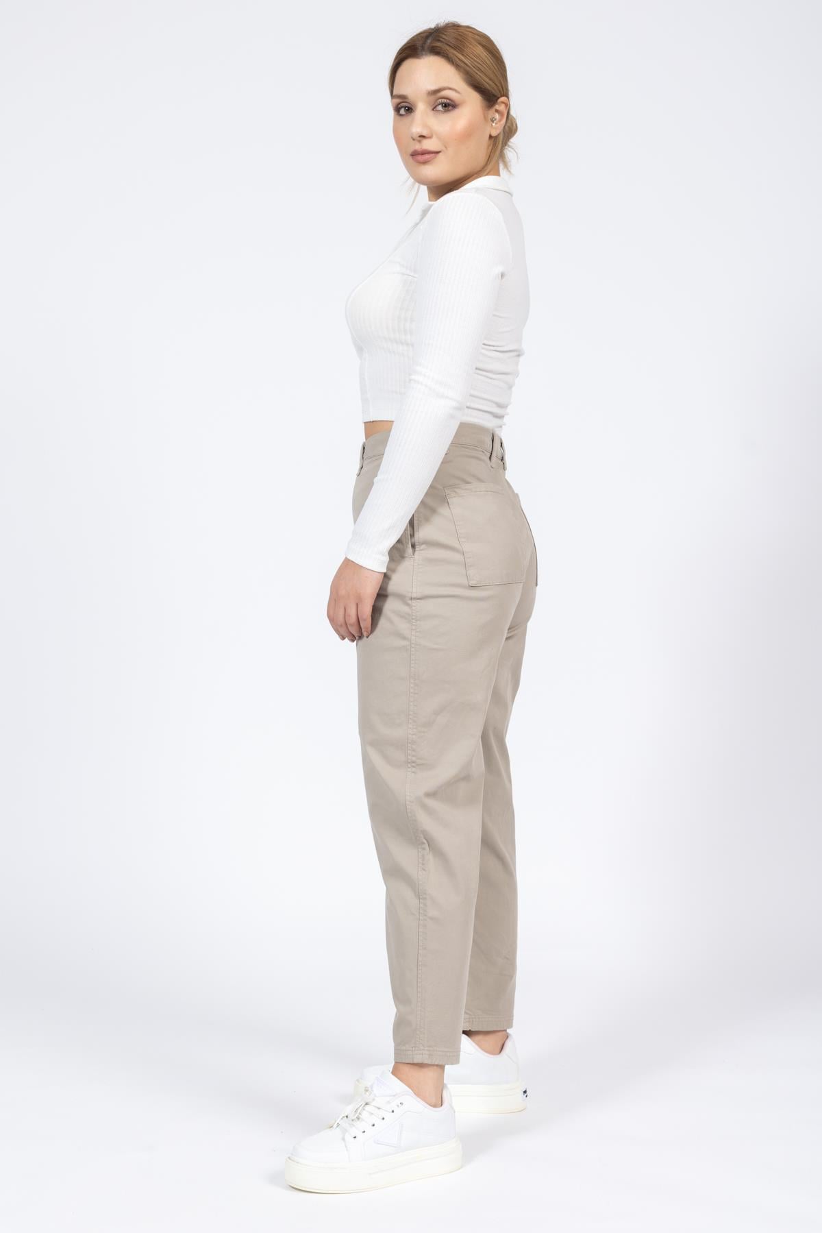 Reserved Gabardin Kanvas Pantolon 24y kso KREM