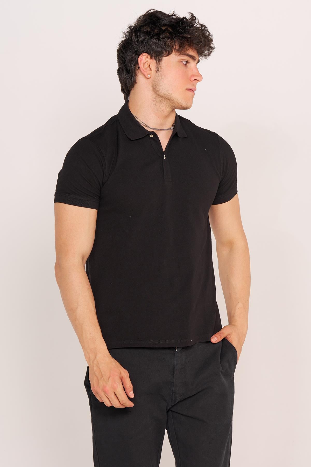 TSHIRT M&D 21Y POLO YAKA K.KOL ERKEK (KSO) SİYAH