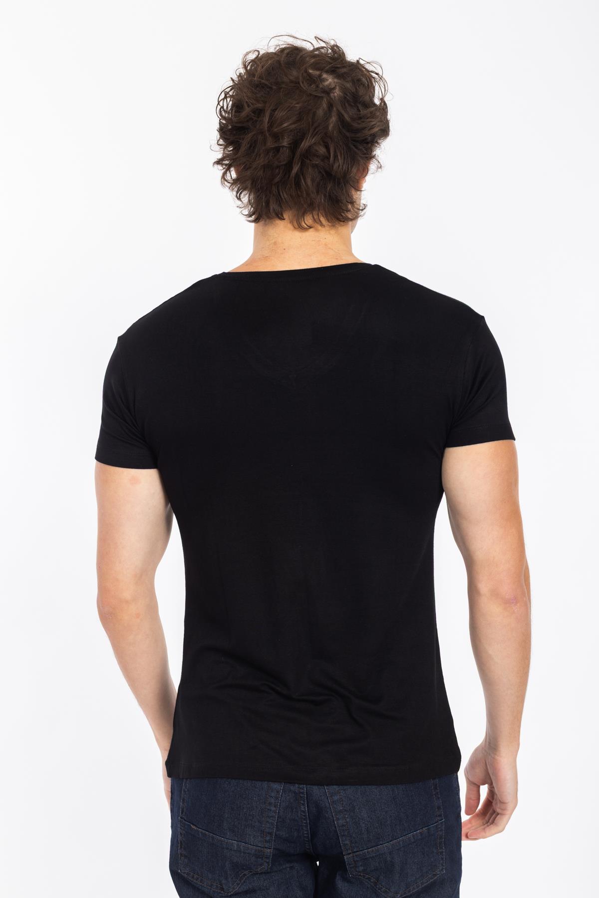 TSHIRT V&S 21Y BAMBU V YAKA ERKEK (M&C) SİYAH