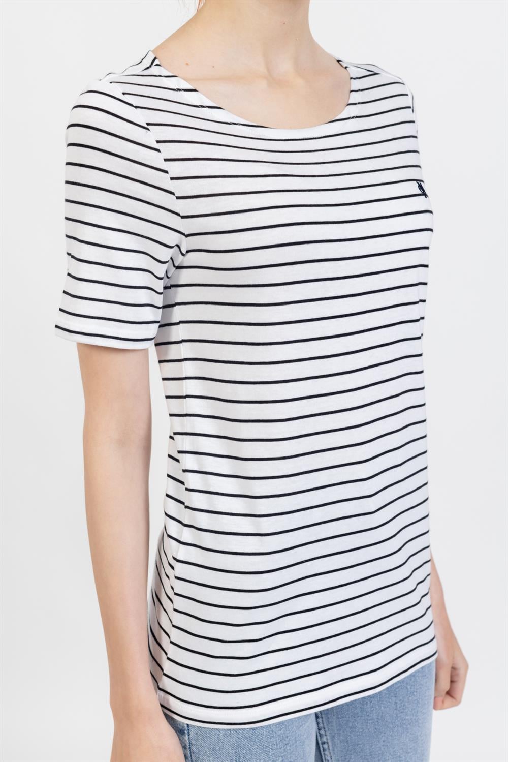 Mpl V Yaka Tshirt  22y o M&G SİYAH ÇİZGİLİ