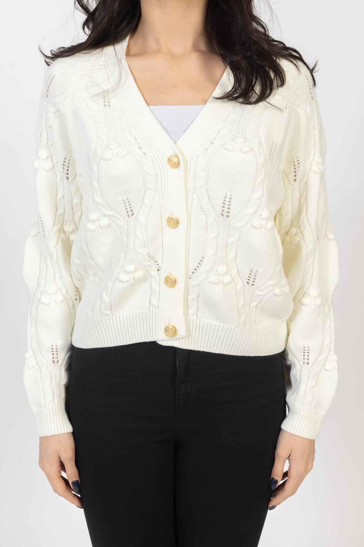 Vs Kadın Triko Örme Hırka 23 441 Emy 23k EKRU