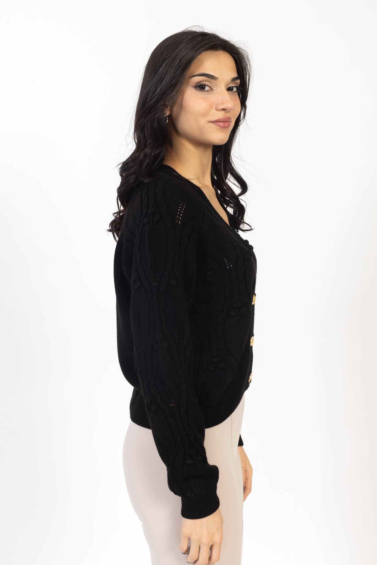 Vs Kadın Triko Örme Hırka 23 441 Emy 23k SİYAH