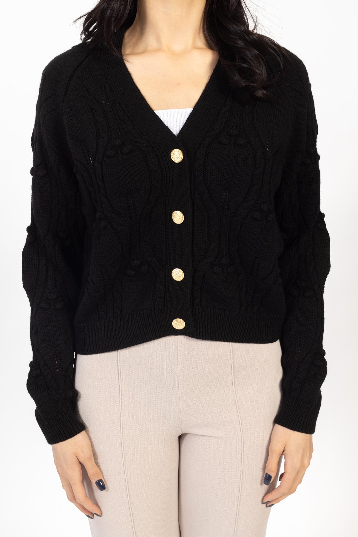 Vs Kadın Triko Örme Hırka 23 441 Emy 23k SİYAH