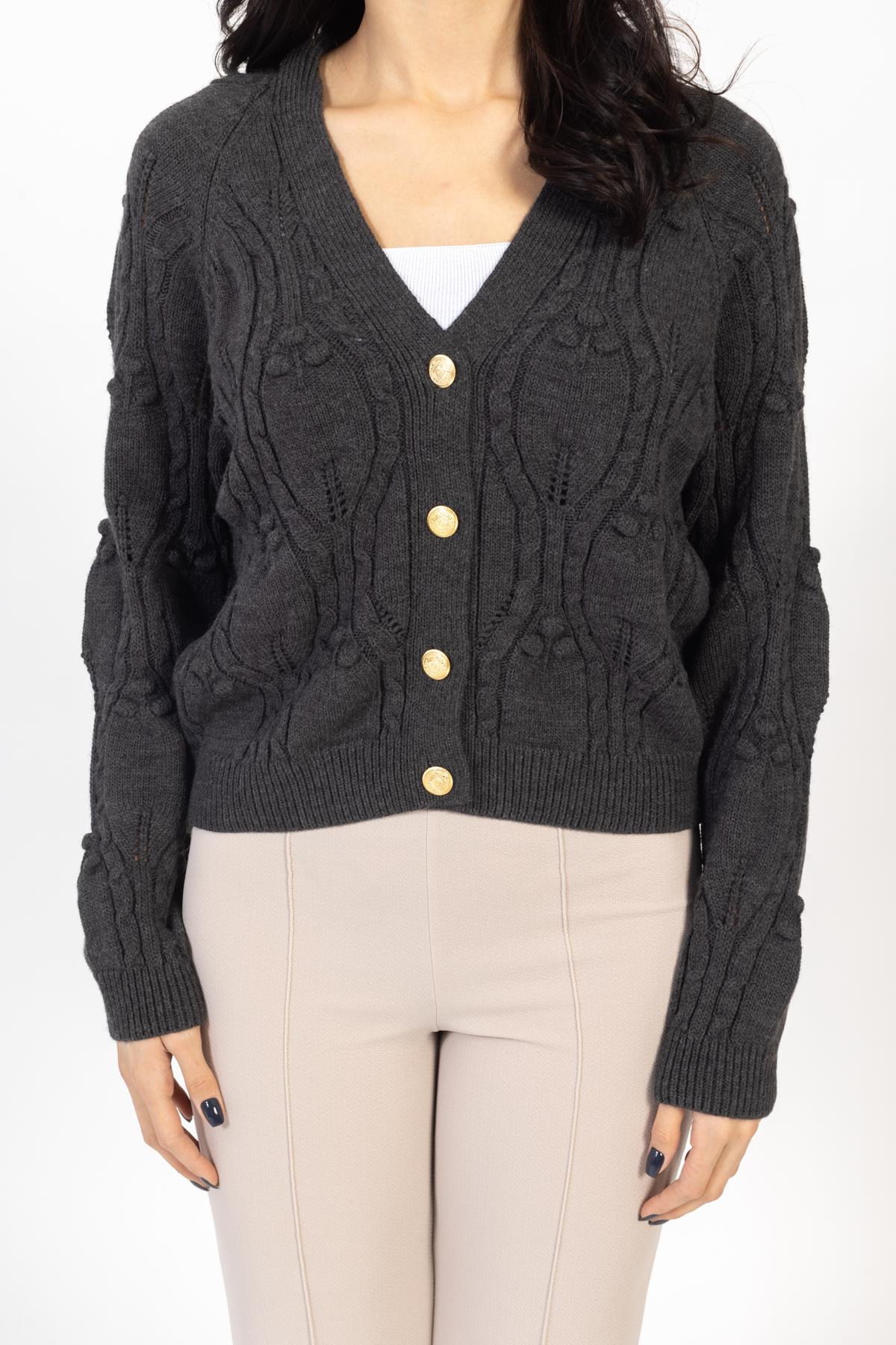 Vs Kadın Triko Örme Hırka 23 441 Emy 23k ANTRASİT