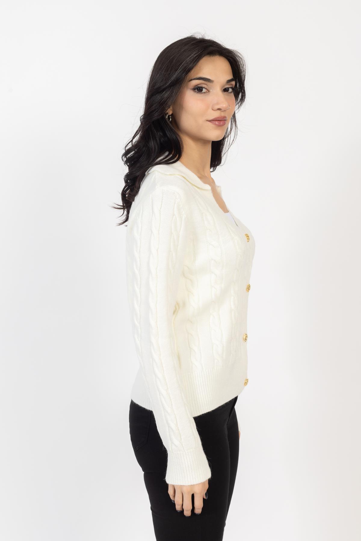 Vs Kadın Triko Örme Hırka 23 248 Emy 23k EKRU