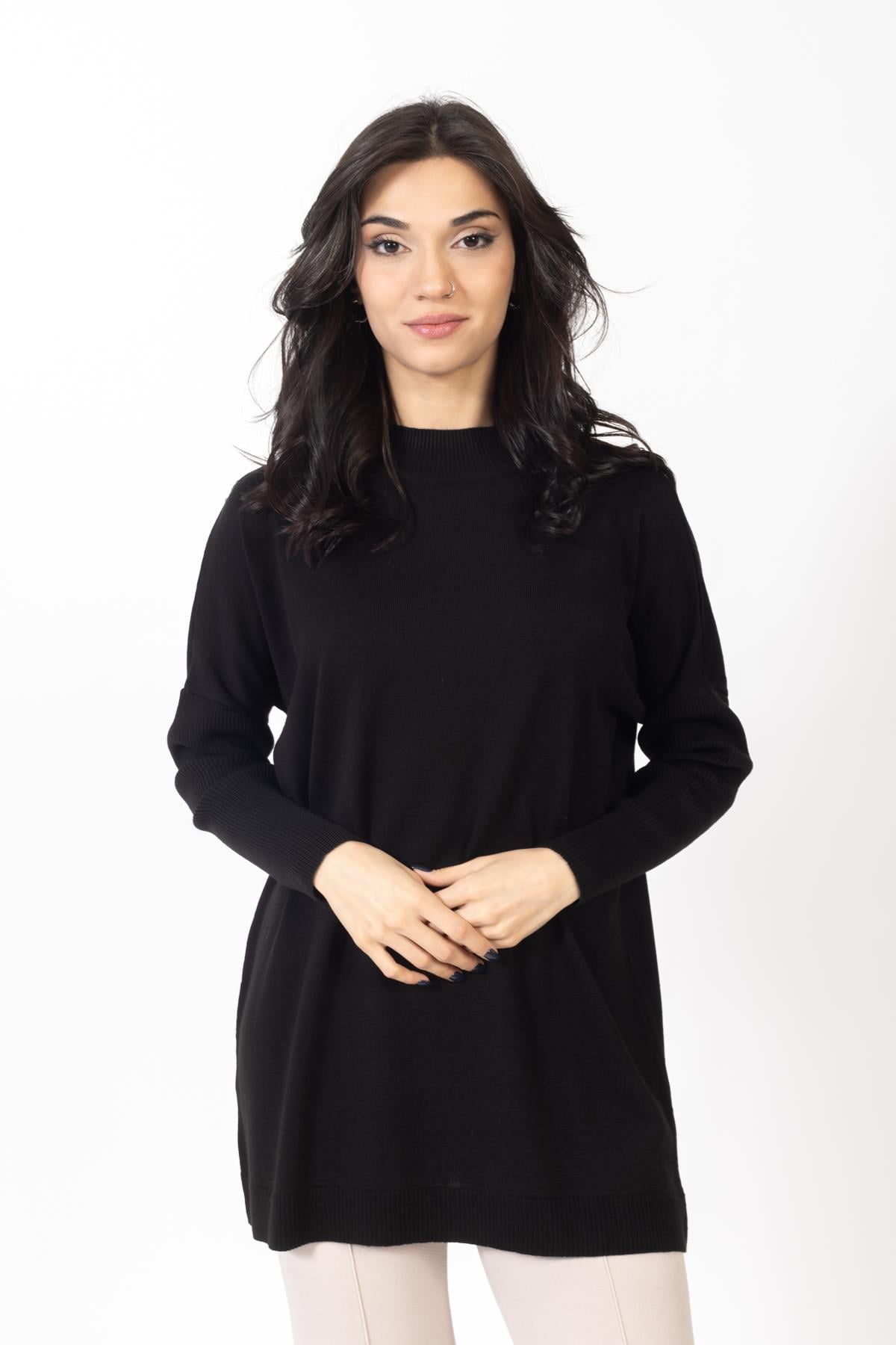 Vs Kadın Yarım Balıkçı Triko Tunik 23 639 Emy 23k SİYAH