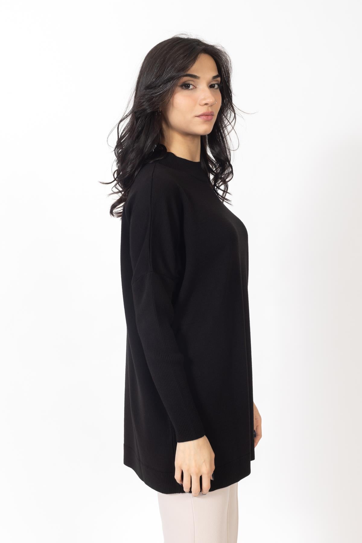 Vs Kadın Yarım Balıkçı Triko Tunik 23 639 Emy 23k SİYAH