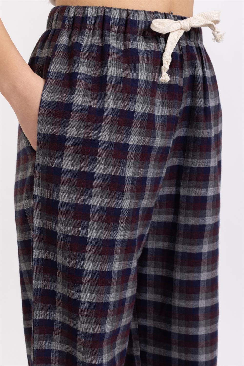 Vs Unısex Cepli Bagcıklı Dokuma Tek Alt Pijama 21k-003 GRİ/EKOSE