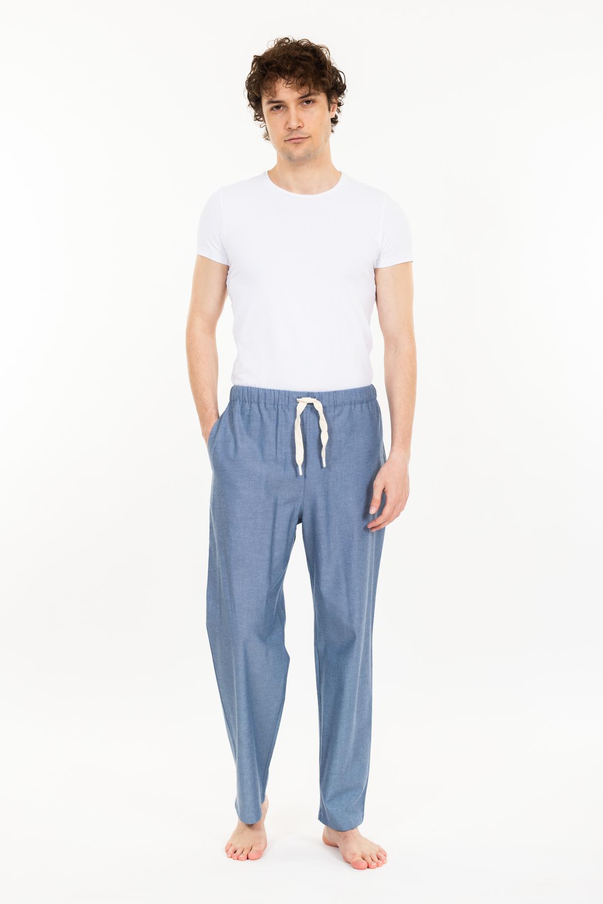 Vs Unısex Cepli Bagcıklı Dokuma Tek Alt Pijama 21k-003 A.MAVİ