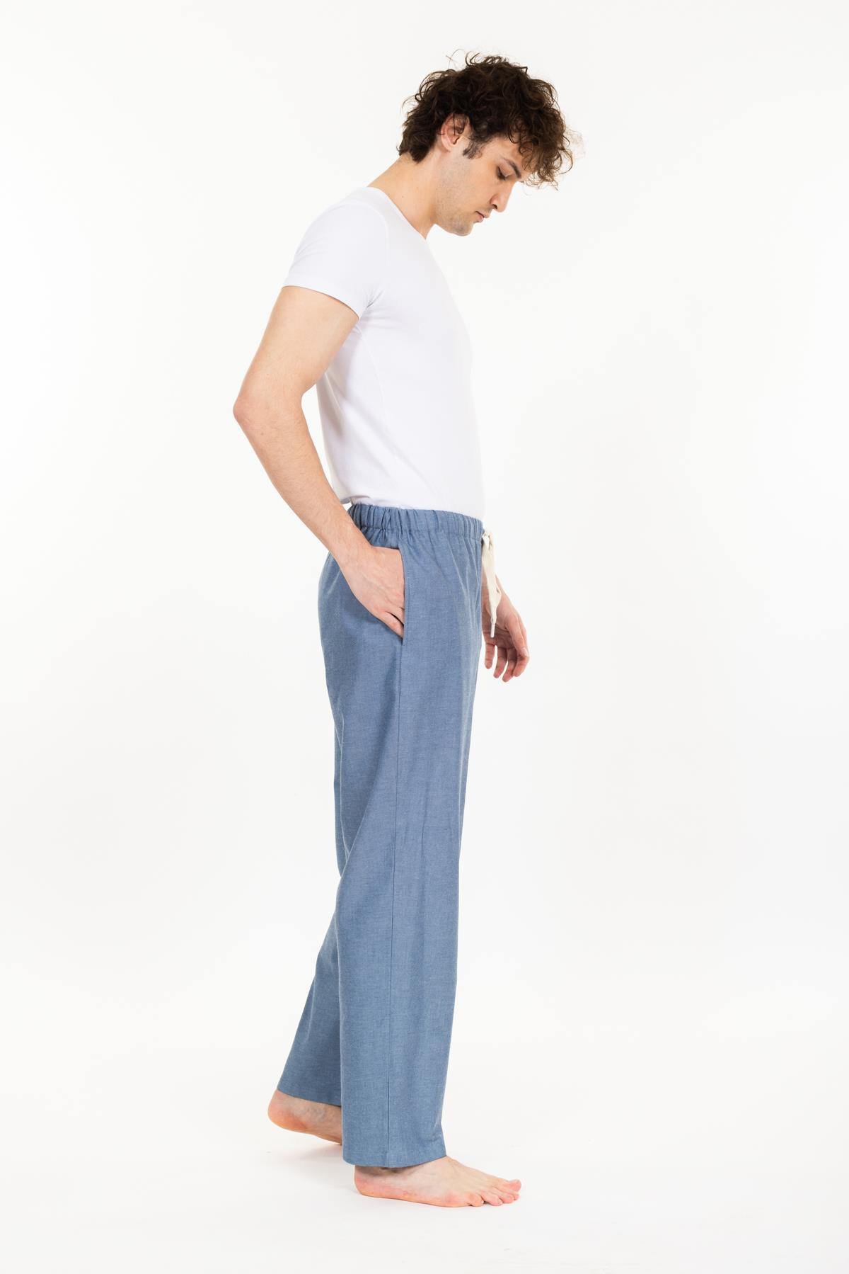 Vs Unısex Cepli Bagcıklı Dokuma Tek Alt Pijama 21k-003 A.MAVİ