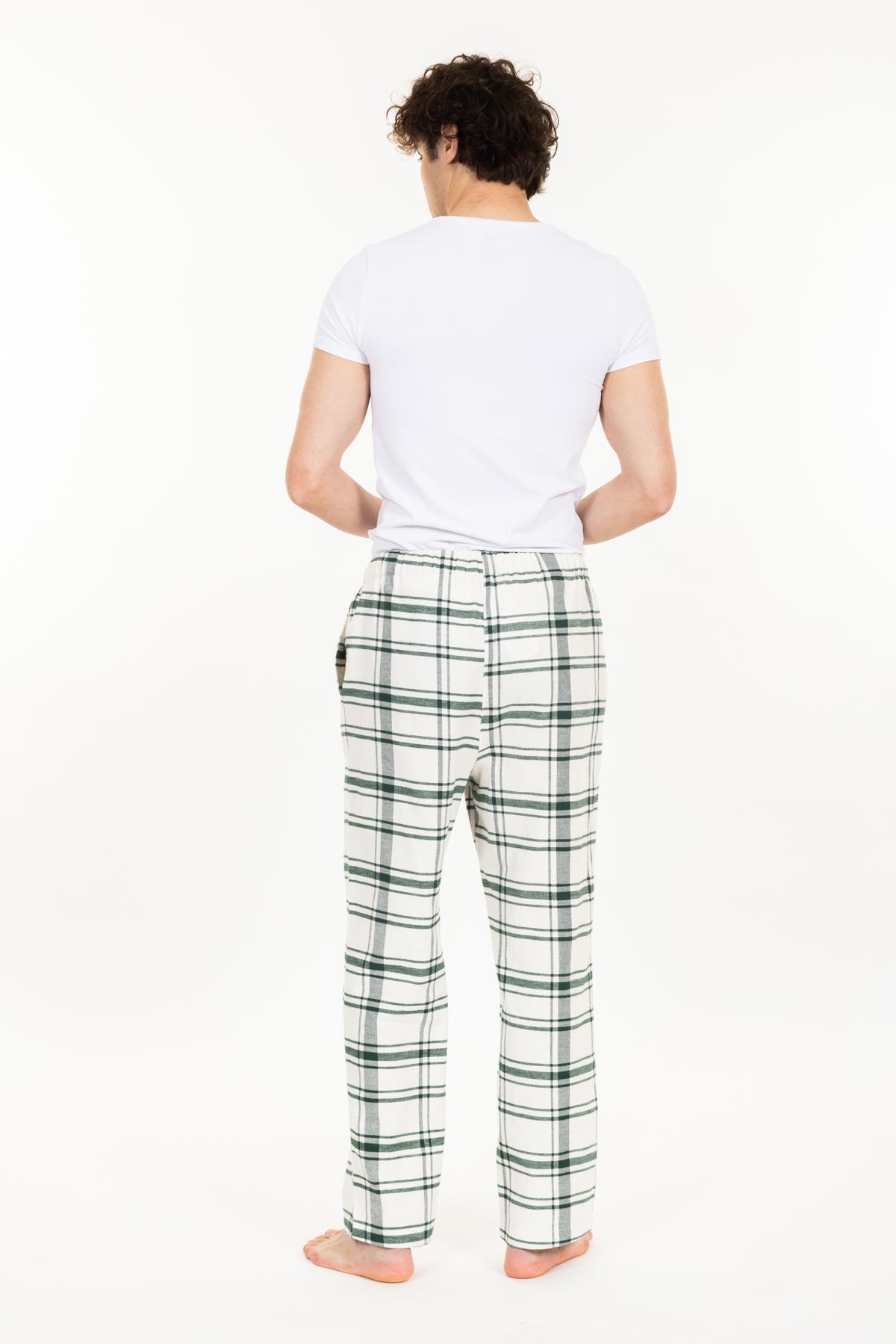 Vs Unısex Cepli Bagcıklı Dokuma Tek Alt Pijama 21k-003 YEŞİL/EKOSE