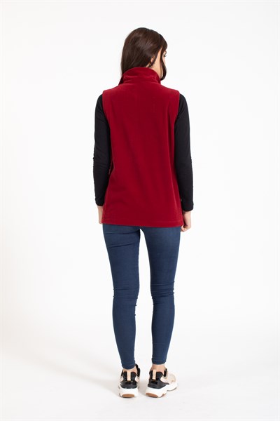 Vs Unısex Fer. Cepli Polar Yelek BORDO