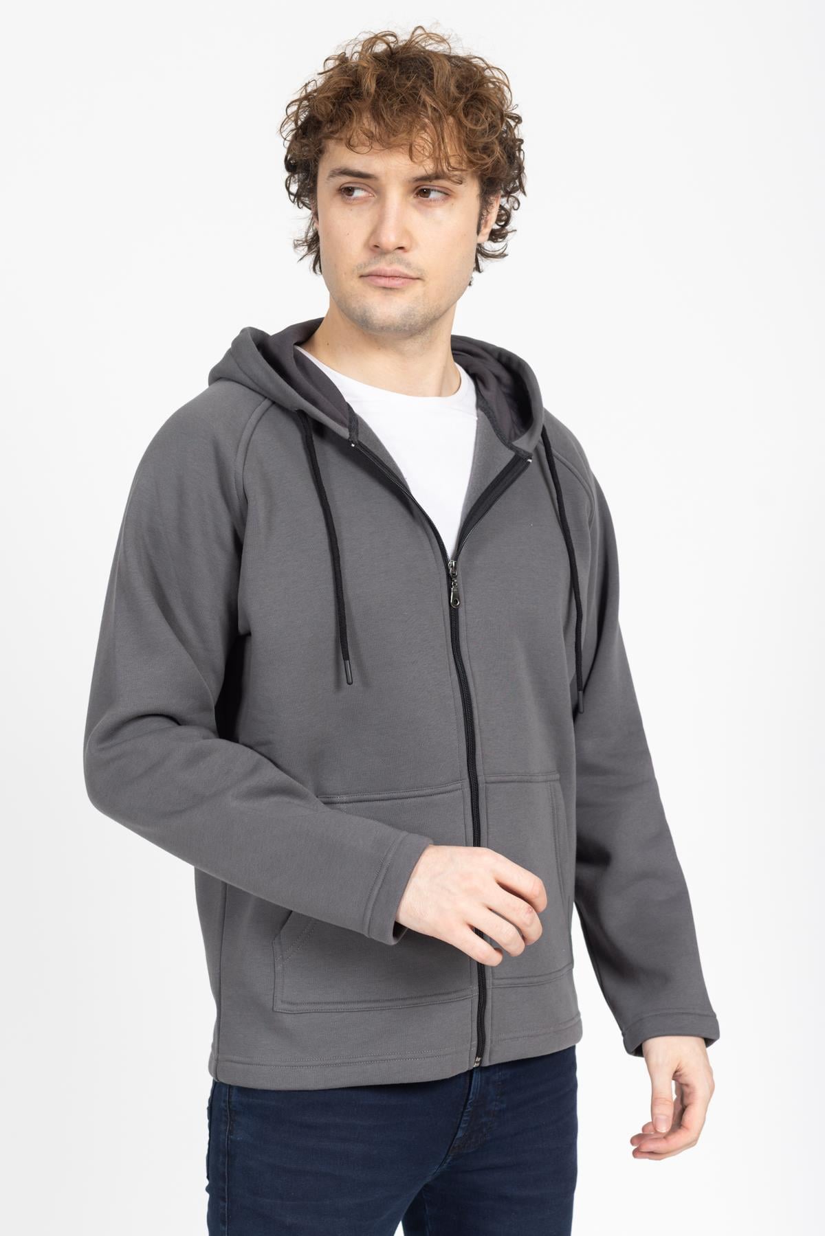 Vs Unisex Reglan Tam Fermuarlı Sweat 23k 041 FÜME