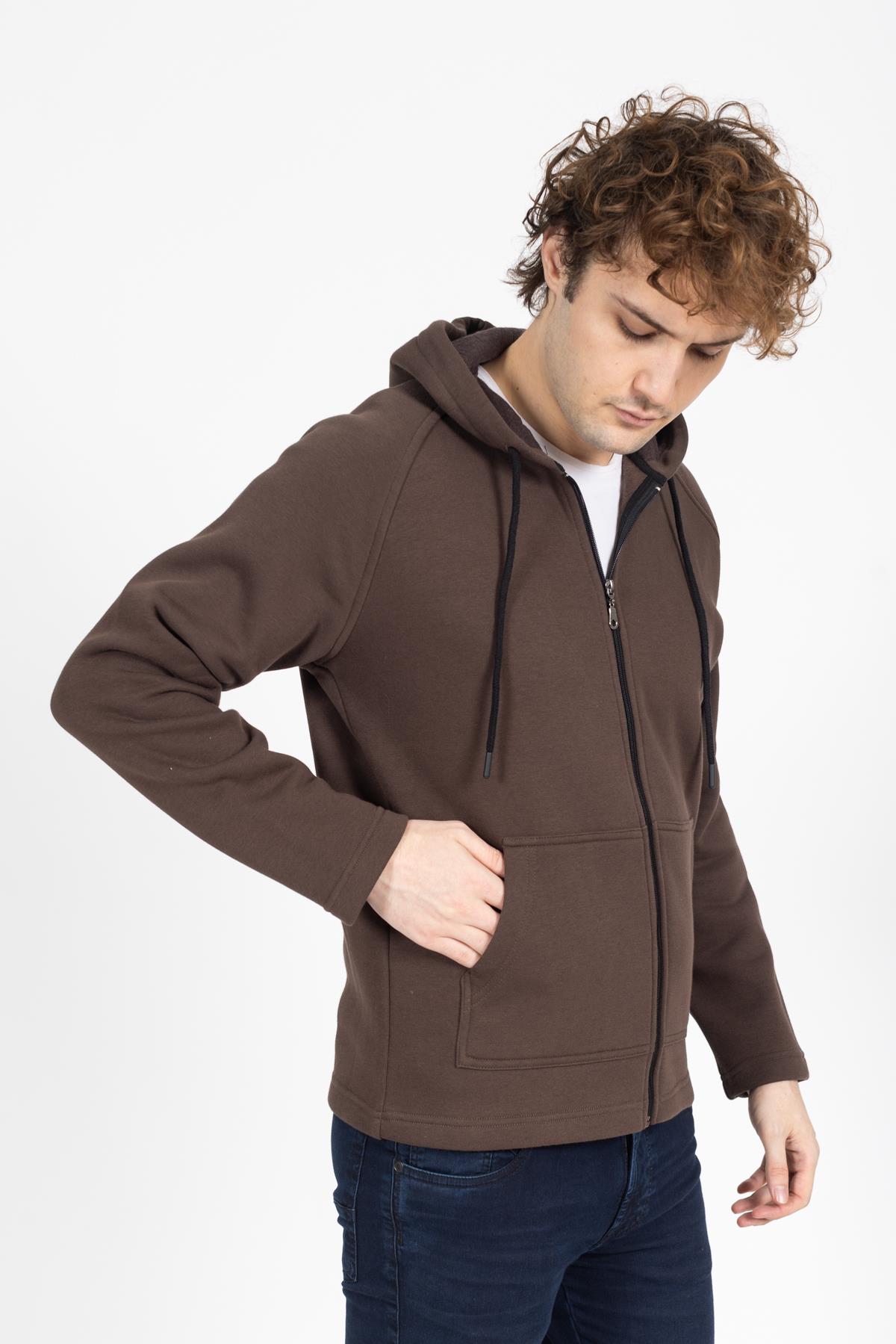 Vs Unisex Reglan Tam Fermuarlı Sweat 23k 041 KAHVE