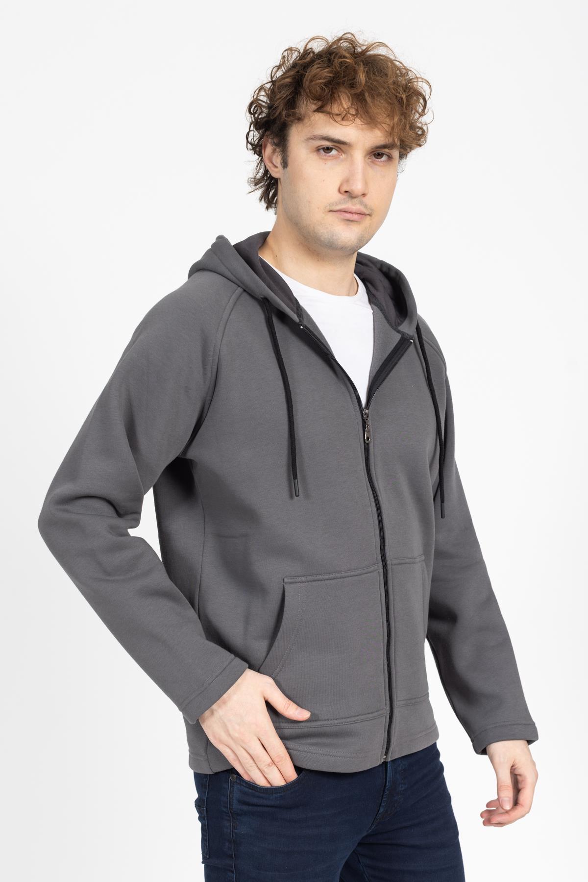 Vs Unisex Reglan Tam Fermuarlı Sweat 23k 041 FÜME