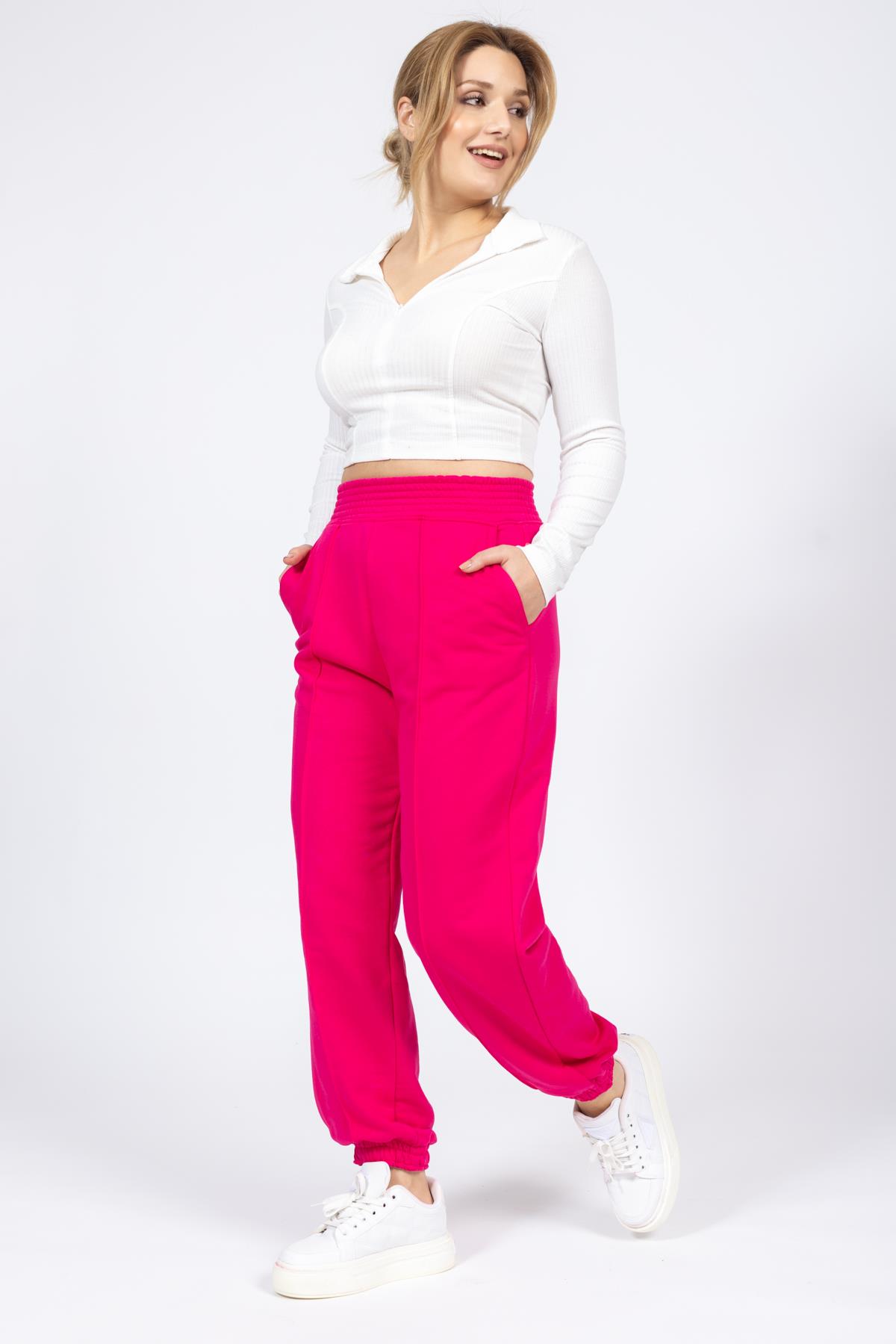 Zra Kadın 2 İplik Altı Las.Tek Alt Eşofman 23y Kso FUŞYA