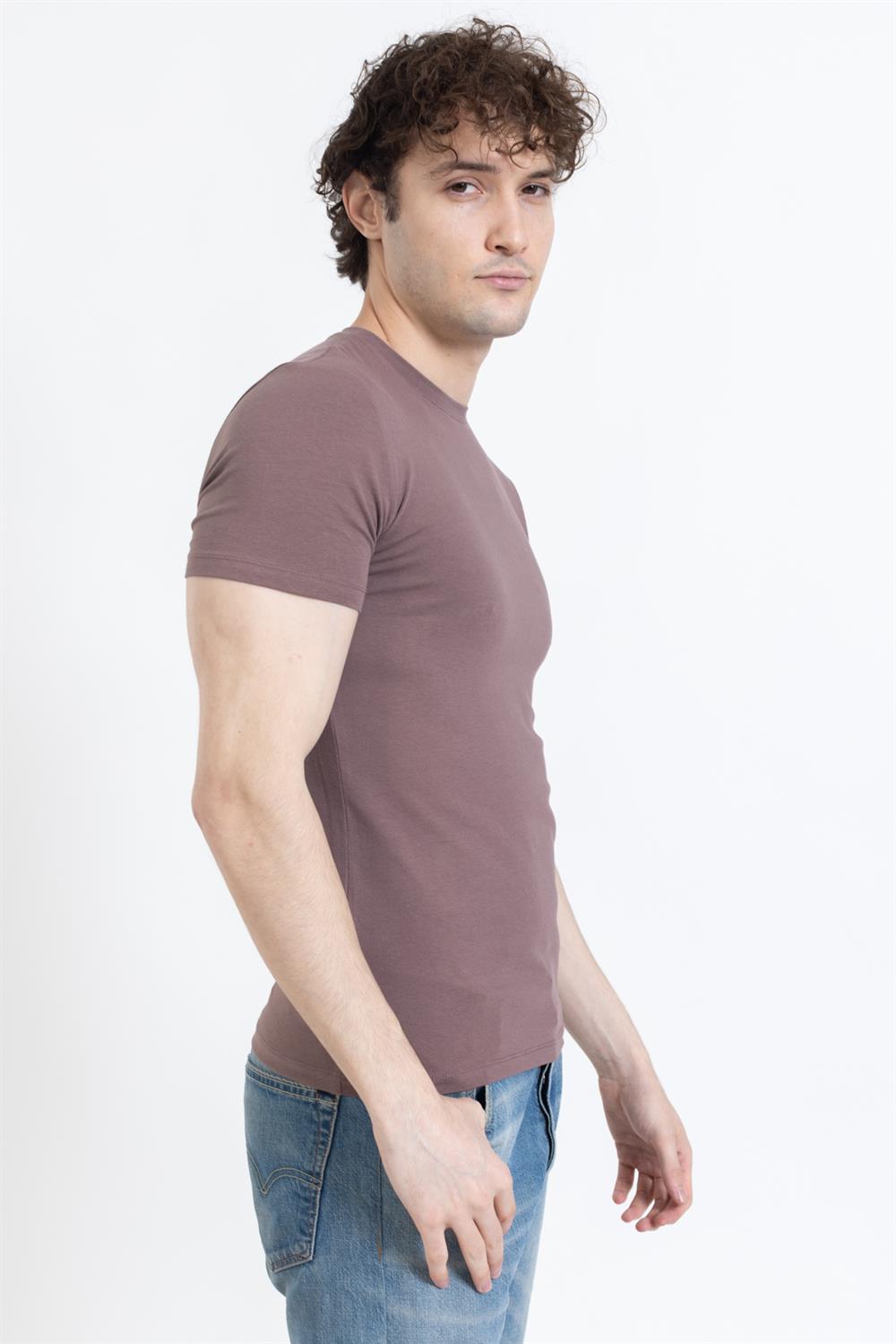 Zra Duz Basıc 0 Yaka K.Kol Tshırt KAHVE