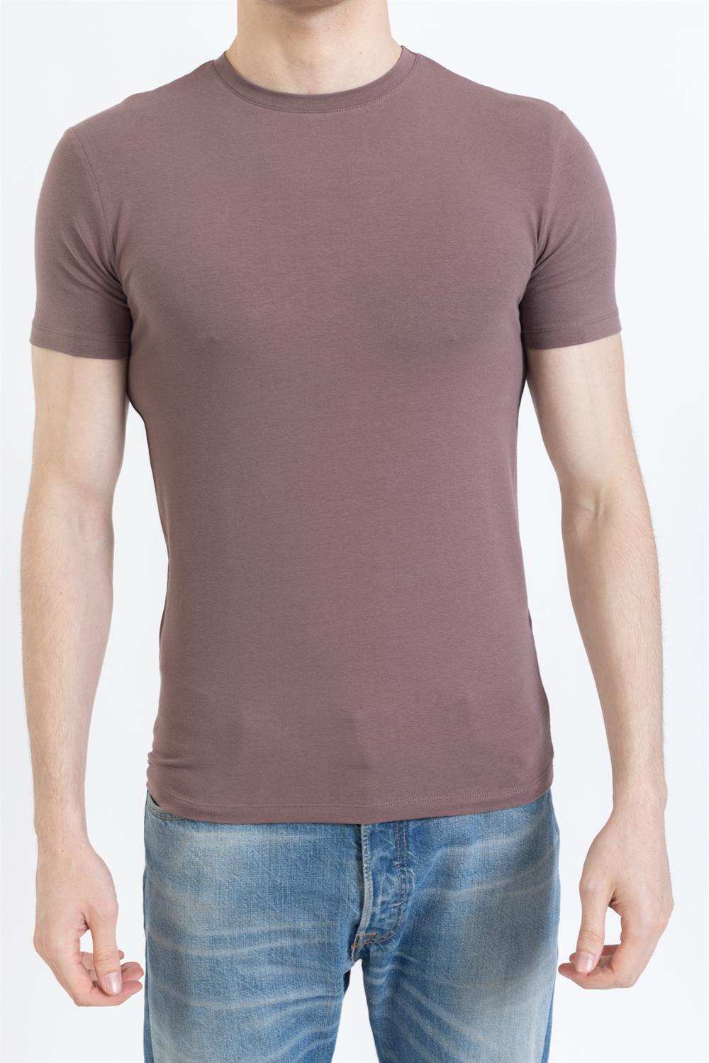 Zra Duz Basıc 0 Yaka K.Kol Tshırt KAHVE