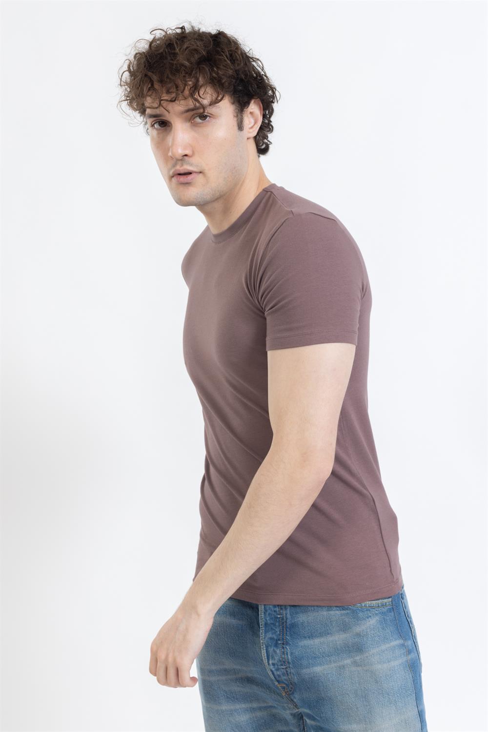 Zra Duz Basıc 0 Yaka K.Kol Tshırt KAHVE