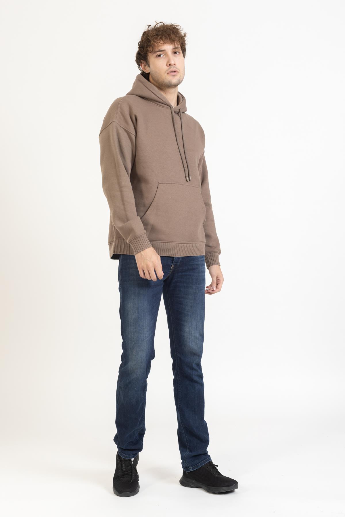 Zra Unisex Kapşonlu U.Kol Sweat 23k Ae S.KAHVE