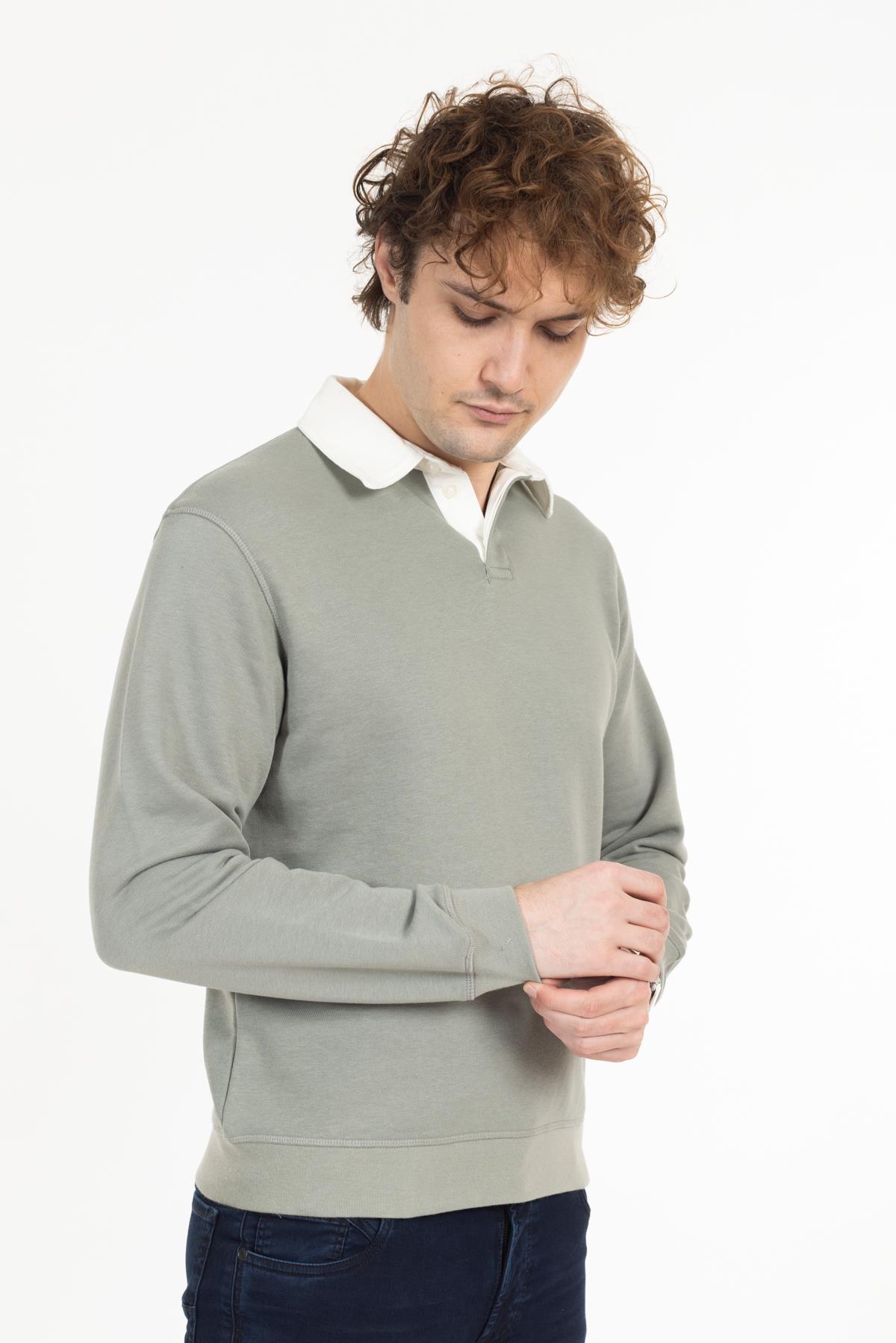 Zra Unisex Polo Yaka U.Kol Sweat 24k Ae ÇAĞLA YEŞİLİ